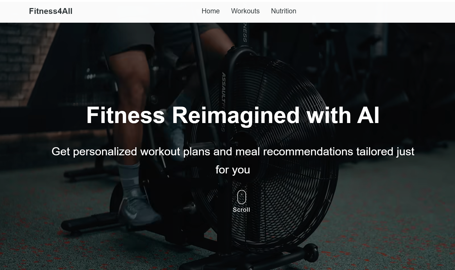 Fitness4All Homepage